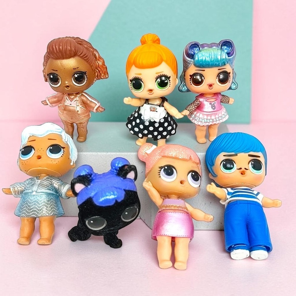 L.O.L. Surprise! Doll Lot 7pc MGA Figures Glitter Pet Boy Girl Toys Collection